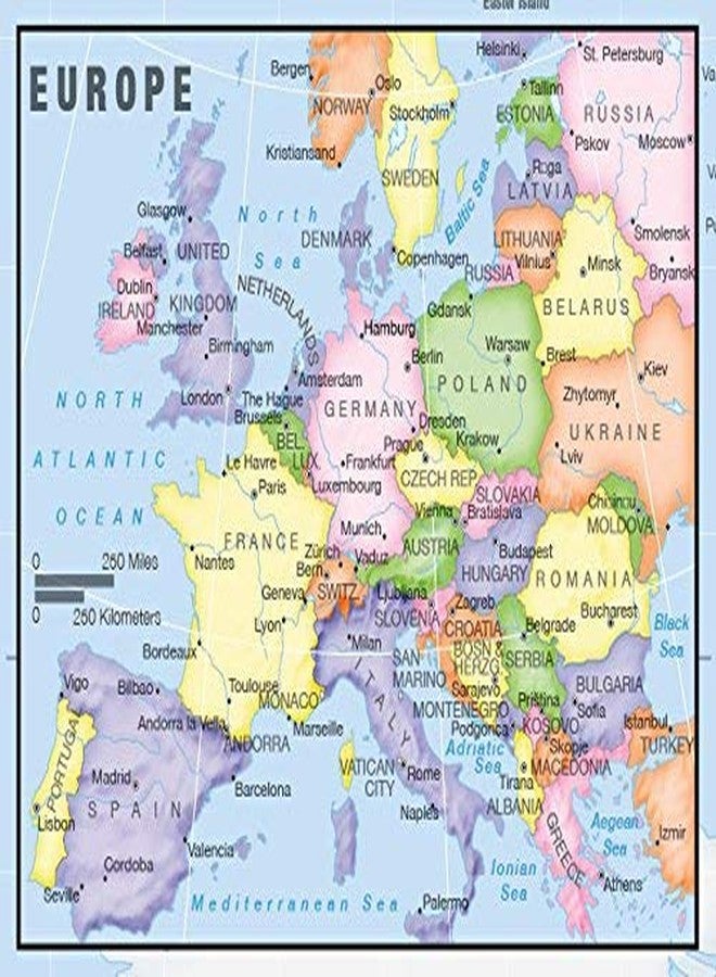 Lighthouse Geographics US and World Desk Map (13" x 18" Laminated) for Students, Home or Classroom Use by American Geographics - Image 2
