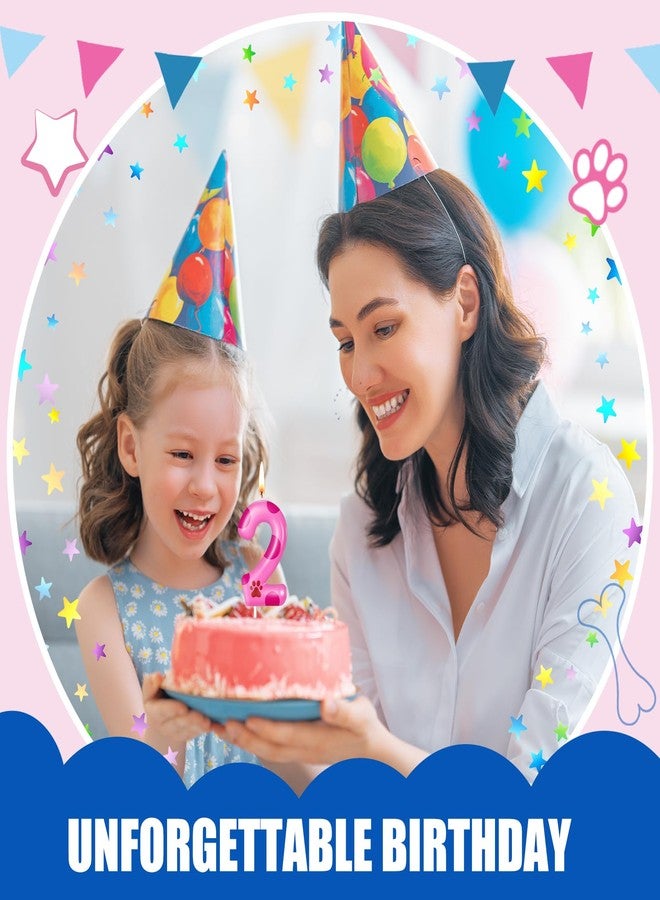 ميتلي شموع على شكل مخلب كلب من إم تي لي لتزيين كعكة عيد الميلاد، زينة للكعك والكب كيك للأولاد والبنات (وردي فاتح، 2) - Image 4