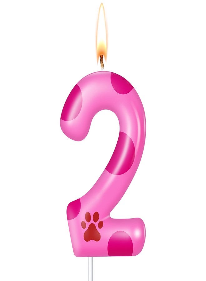 ميتلي شموع على شكل مخلب كلب من إم تي لي لتزيين كعكة عيد الميلاد، زينة للكعك والكب كيك للأولاد والبنات (وردي فاتح، 2) - Image 1