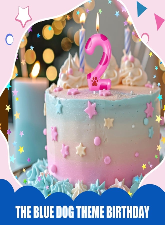 ميتلي شموع على شكل مخلب كلب من إم تي لي لتزيين كعكة عيد الميلاد، زينة للكعك والكب كيك للأولاد والبنات (وردي فاتح، 2) - Image 3