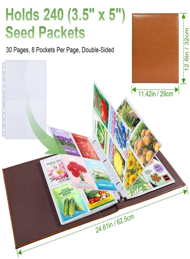 Zofly 240 Pockets 3.5x5” Seed Packet Sleeves, 30 Pack Double Sided 4 Pocket Seed Organizer Sheet,Heavy Duty Garden Seeds Storage Pages for 3 Ring Binder, 8.5x11” Top Loading Clear Photo, Index Card Sleeves - Image 2