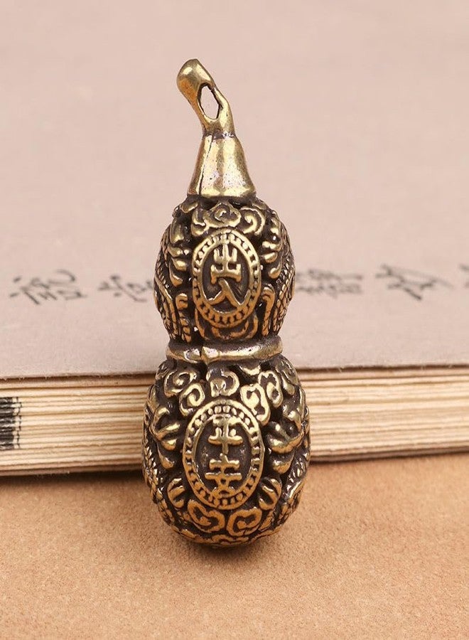 Ximimark 3 pcs Handmade Pure Copper Gourd Statue, Openable Lotus Gourd Sculpture, Chinese Fengshui Gourd Keychain Pendant, Car Key Chain Pendant - Image 4
