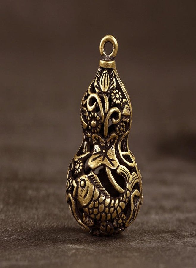 Ximimark 3 pcs Handmade Pure Copper Gourd Statue, Openable Lotus Gourd Sculpture, Chinese Fengshui Gourd Keychain Pendant, Car Key Chain Pendant - Image 5