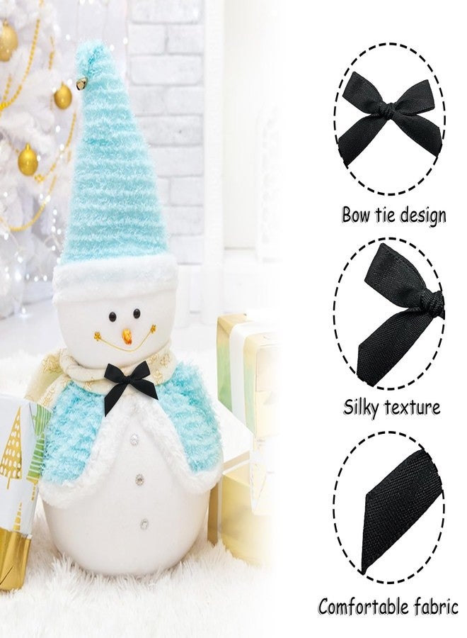 OWMOSYX 100PCS Premade Mini Bows DIY Satin Fabric Ribbon Twist Tie Bows for Cake Treat Bags Gift Wrapping Decor (White and Black - Image 3