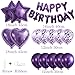 WEIKA 27 Pcs Purple Birthday Decorations 3D Letters Dark Purple Happy Birthday Balloon Banner Pentagram Heart Foil Balloons Confetti Balloons Kit For Boys Girls Party Supplies - Image 4