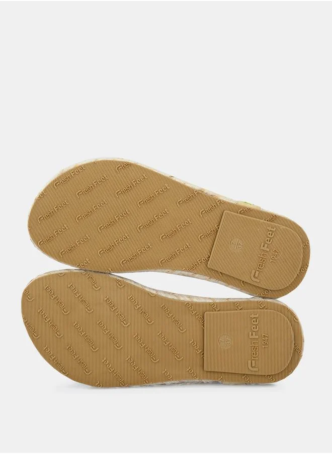 Fresh Feet T-Strap Slingback Flat Sandals by Styli