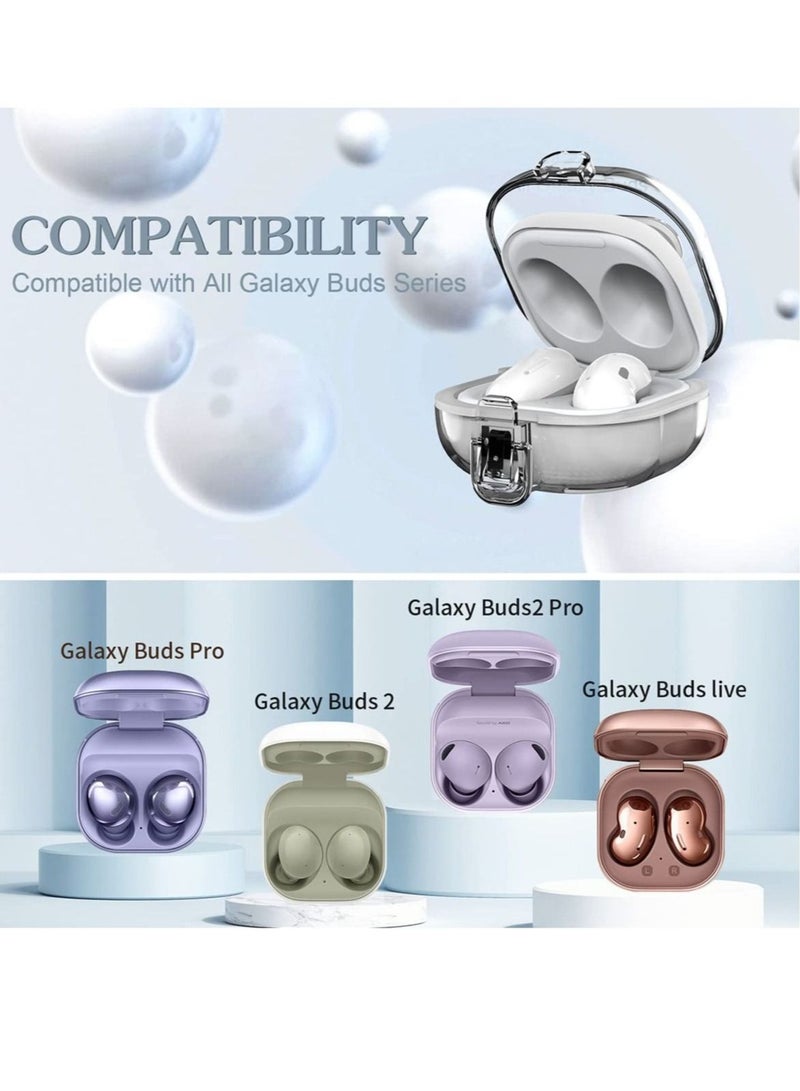 Captaintech Clear Case with Lock for Samsung Galaxy Buds 2 Case/Galaxy Buds Pro 2 Case/Galaxy Buds Live Case/Galaxy Buds Pro Case with Lanyard/Keychain Accessories, Hard Clear Case Protector Shell Cover - Image 4