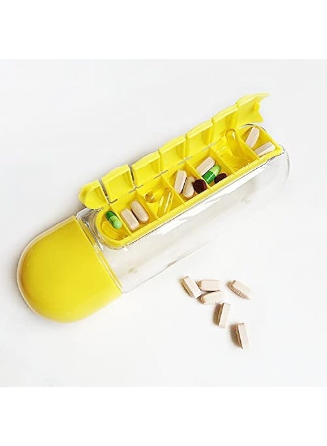 Water Bottle with Storage and Medicine Box (Yellow) - Image 1