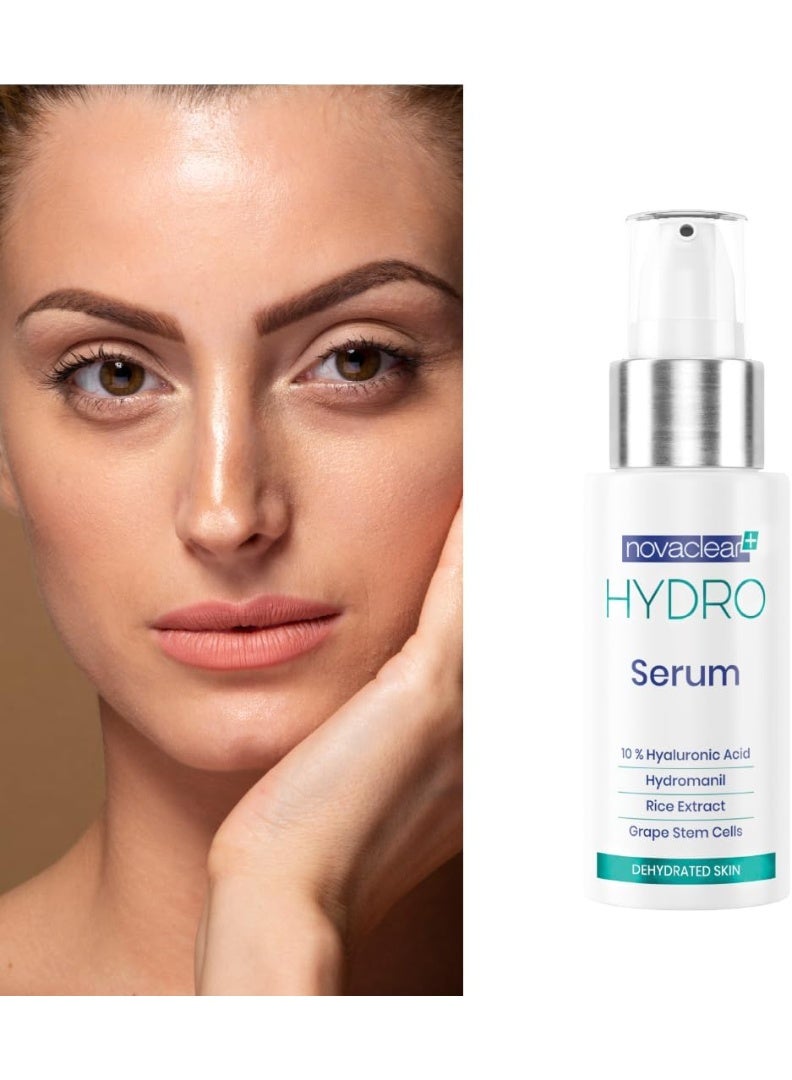 Novaclear Hydro Serum 30ml – Concentrated Hyaluronic Acid with Grape Stem Cells & Hydromanil™ for Deep Hydration & Anti-Aging - Image 4