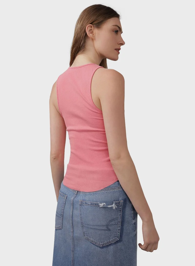 American Eagle Crew Neck Knitted Tank Top