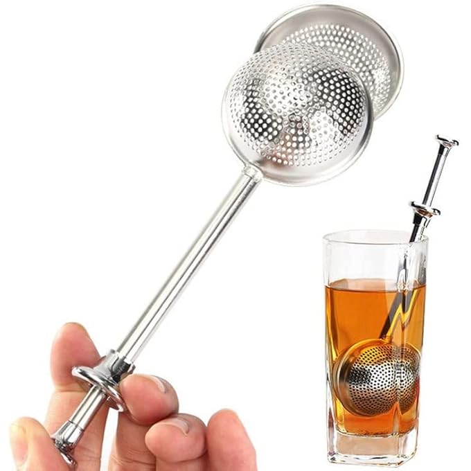 Tealand Durable Fine Mesh Strainer Infusing Ball Spoon Filter Stainless Steel Strainer To Brew Loose Leaf Tea Spices Herbs  Seasonings 18X5 Cm - Image 4