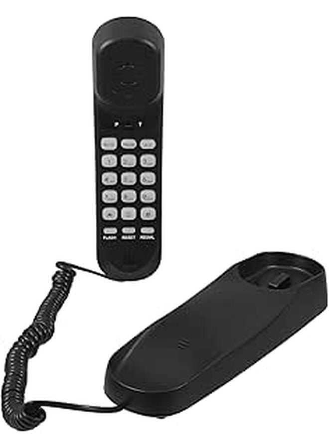 Vintage Wall Mount Corded Landline Phone Black for Home Office Hotel Use - Image 1