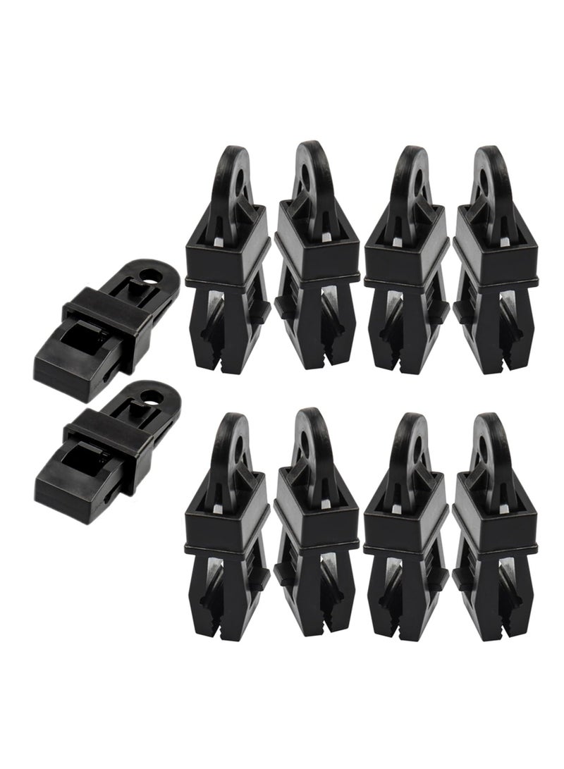 GUDOO 10 Pcs Tarp Clips Tarp Clamps, Tarp Clips Thumb, Tarp Clips Heavy Duty Lock Grip Plastic Tent Clips Clamps Poly Tarpaulin Clip Reusable Linoleum Tent Clip - Image 1