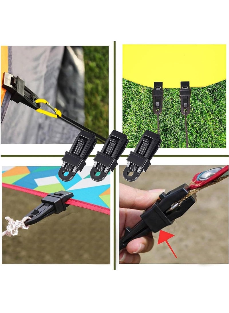 GUDOO 10 Pcs Tarp Clips Tarp Clamps, Tarp Clips Thumb, Tarp Clips Heavy Duty Lock Grip Plastic Tent Clips Clamps Poly Tarpaulin Clip Reusable Linoleum Tent Clip - Image 2