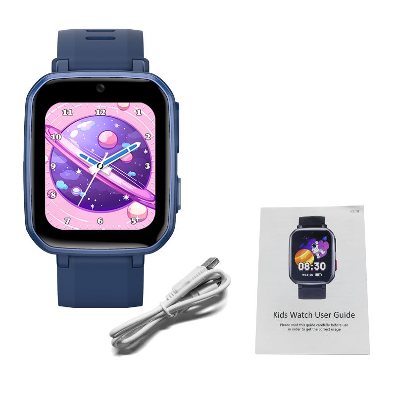 Kids Smart Watch 1.5-Inch Ultra-Clear Screen Dual Camera 15 Puzzle Games - Comfortable Silicone Strap Smartwatch for Kids with Pedometer for Boys and Girls - Image 1