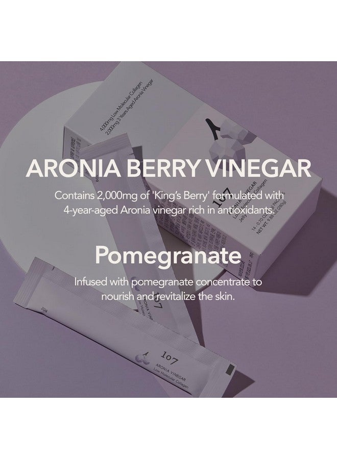 107 ARONIA Vinegar Low Molecular Collagen Jelly Stick, Contains Vitamin, Collagen, Hyaluronic Acid, Elastin, Probiotics, Korean Beauty Collagen, Supports Inner Beauty, 20g x 14 Pouches - Image 4