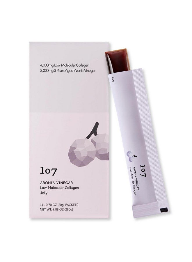 107 ARONIA Vinegar Low Molecular Collagen Jelly Stick, Contains Vitamin, Collagen, Hyaluronic Acid, Elastin, Probiotics, Korean Beauty Collagen, Supports Inner Beauty, 20g x 14 Pouches - Image 1