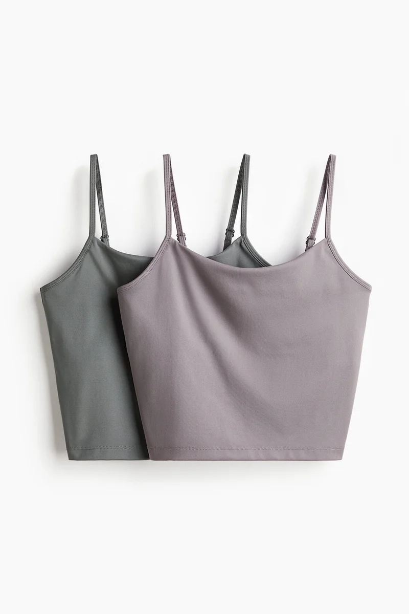 H&M 2-pack integral-bra sports tops