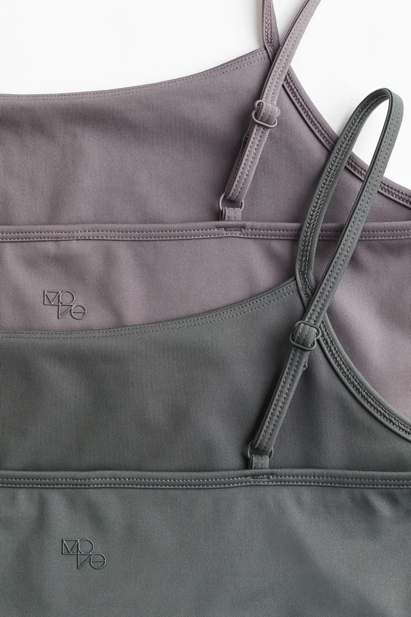 H&M 2-pack integral-bra sports tops