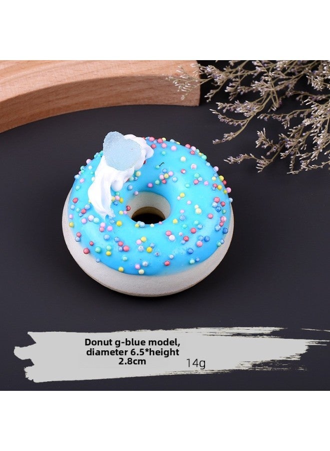 Simulation Donut Model Fruit Soft Bread Dessert Food Window Shooting Props Children's Early Education Toys Wholesale-Color:Simulation Donuts G-Blue  - Image 1