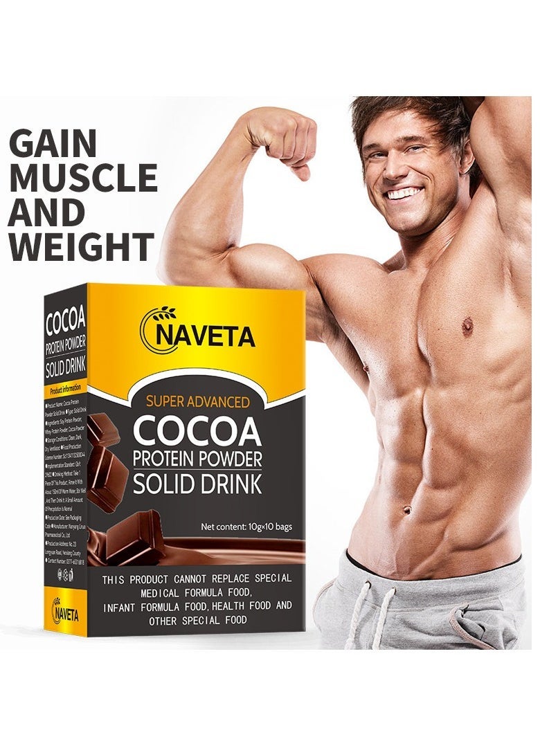 NAVETA cocoa protein powder solid drink,provide energy 10 bags - Image 1