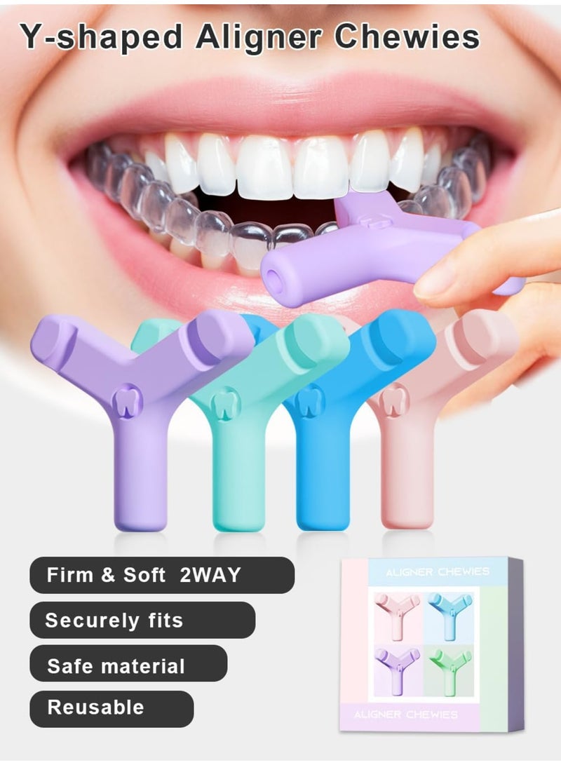 SYOSI Aligner Accessories, Y-Shaped Firm & Soft 2-Way, 4 Color Set for Comfort & Adjustment - Image 2