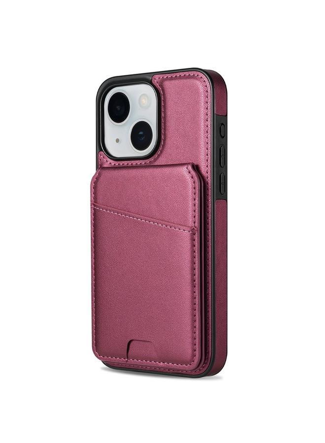 زبون جراب هاتف iPhone 13 / 14 مع حقيبة بطاقات قابلة للفصل وملمس الجلد، جراب هاتف Magsafe - Image 2