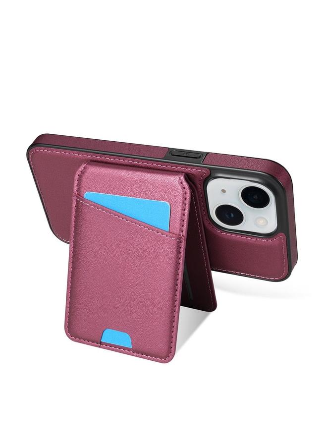 زبون جراب هاتف iPhone 13 / 14 مع حقيبة بطاقات قابلة للفصل وملمس الجلد، جراب هاتف Magsafe - Image 5