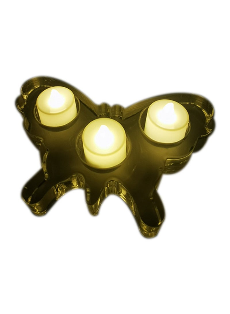 asmat Home Decor Butterfly Shape 3 Slot Tea Light Holder for special day celebration  - Image 2
