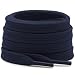 DELELE Solid Flat Shoe Laces Hollow Thick Navy Shoelaces for Sneakers 2 Pair 55 inch - Image 2