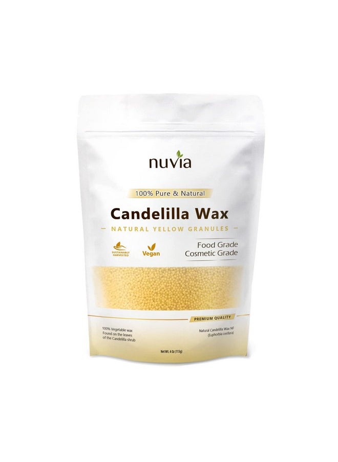 nuvia organics Candelilla Wax 100% Pure & Natural, Vegan - Vegetable Wax; Food & Cosmetic Grade, Granule Form; 4 oz by Nuvia Organics 