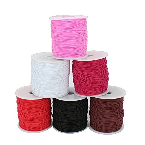 Fodattm 0.8mm 100M Stretch Elastic Cord String Rope Beading Threads Prayer Beads Elastic Thread for DIY Jewelry Making 1 Roll (Pink) - Image 2