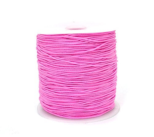 Fodattm 0.8mm 100M Stretch Elastic Cord String Rope Beading Threads Prayer Beads Elastic Thread for DIY Jewelry Making 1 Roll (Pink) - Image 1