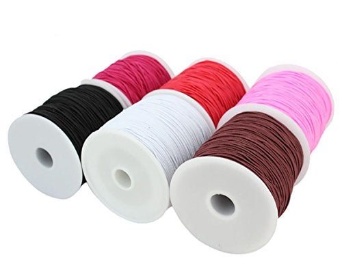 Fodattm 0.8mm 100M Stretch Elastic Cord String Rope Beading Threads Prayer Beads Elastic Thread for DIY Jewelry Making 1 Roll (Pink) - Image 4