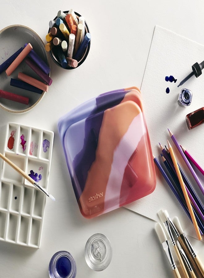 Stasher Premium Silicone Reusable Food Storage Sandwich Bag, Purple Wave | Microwave, Sous Vide, Dishwasher, Oven and Freezer Safe | BPA Free, Leak-free, Eco-friendly, 28 Oz - Image 2