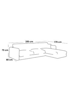 Al Home 4 Seater L-shape Sofa 250×170×80×75 Cm - Beige Linen  - Image 2
