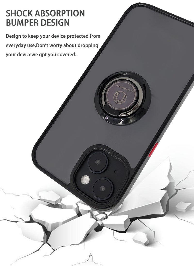 Generic Compatible with iPhone 13 Case with Edge Protection Full Body Heavy Duty Clear Fall Prevention Protective Anti-Scratch Shockproof Case Work with Magnetic Car Mount with Ring Holder Stand Back Cover  - Image 2