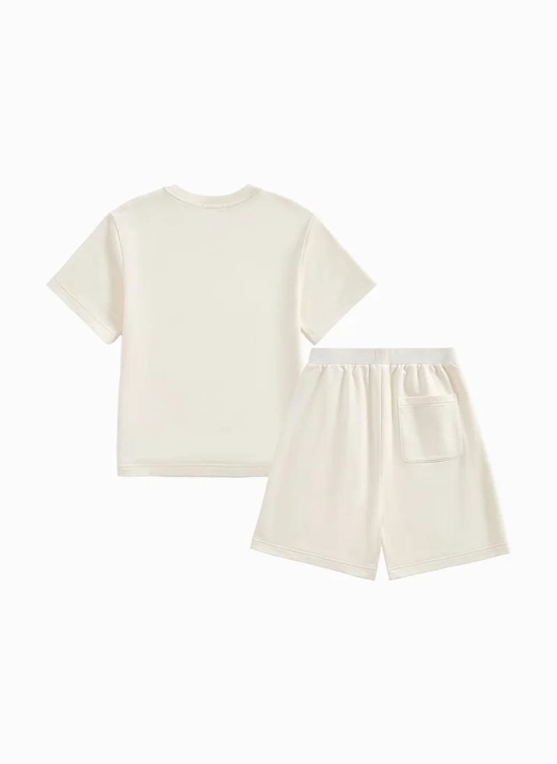 Balabala Kids Unisex Knit Short Sleeve Suit