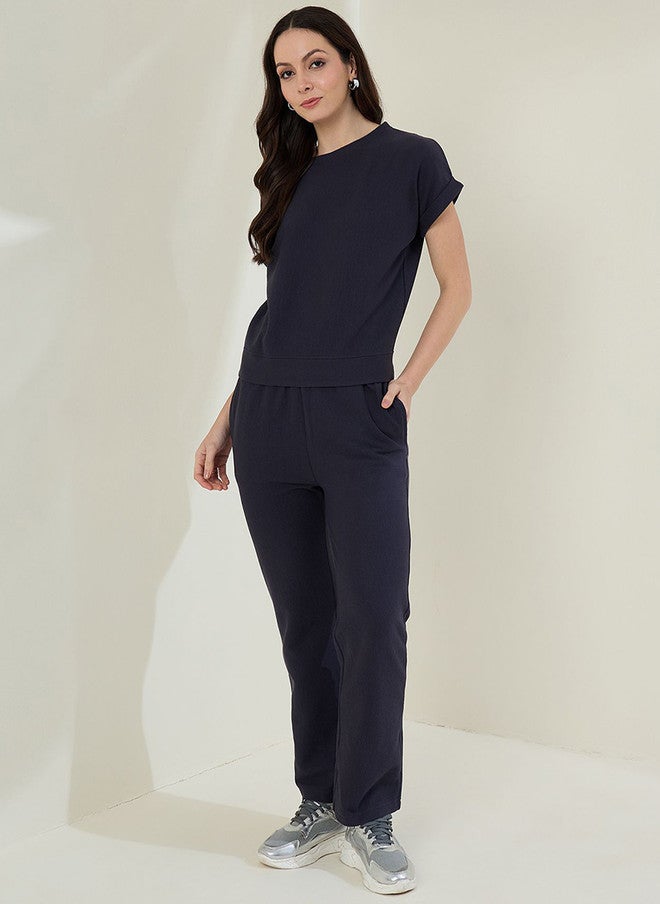 StyleStone طقم تي شيرت وسروال من القطن الخالص بتصميم مضلع من ستايل ستون - Image 1