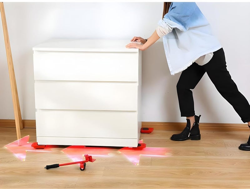 HOMEZSTYLE HOMEZSTYLE Furniture Lifting and Moving Tool with Wheel Pads Easy and Safe Slider Tool for Shifting Washing Machines Fridges Sofas and Wardrobes Multicolor Set of 1  - Image 2