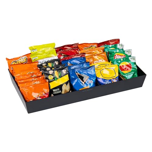 Mind Reader Snack Tray, Countertop Organizer, Snack Tray, Pantry, Breakroom, Kitchen, Black - Image 1
