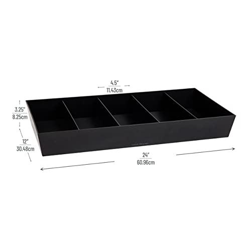 Mind Reader Snack Tray, Countertop Organizer, Snack Tray, Pantry, Breakroom, Kitchen, Black - Image 3