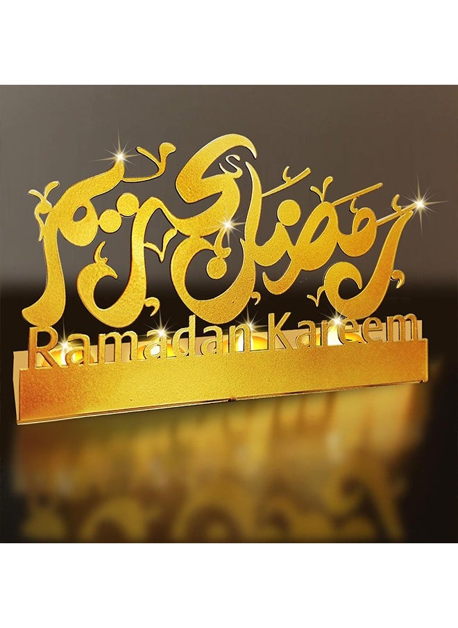 Yoawllty Ramadan Candle Holder, Ramadan Candlestick, Ramadan Table Decorations, Foldable Ramadan Candle Holder Letters Pattern Decorations(Candle Not Include)  - Image 1