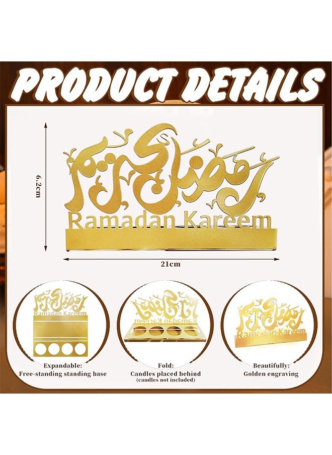 Yoawllty Ramadan Candle Holder, Ramadan Candlestick, Ramadan Table Decorations, Foldable Ramadan Candle Holder Letters Pattern Decorations(Candle Not Include)  - Image 2