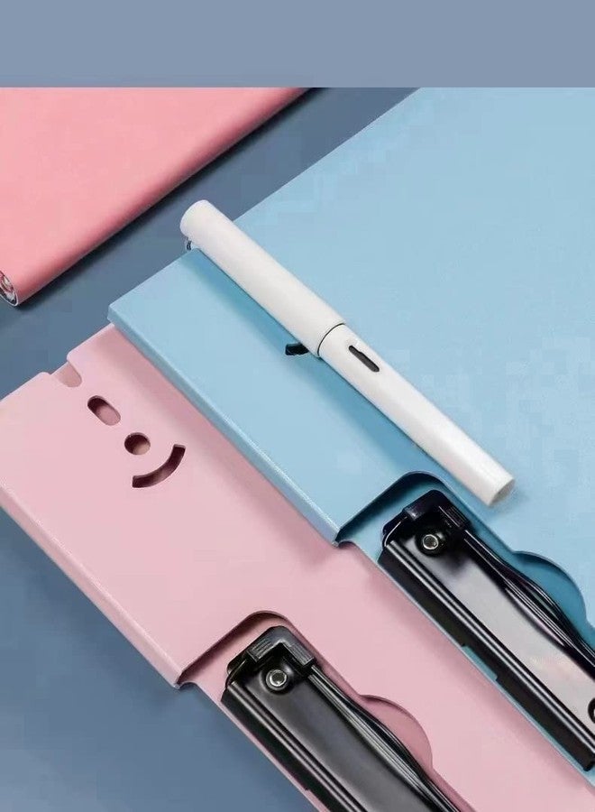 Ronteno File Pad A4 360 Over Flip Writing Pad Waterproof Foldover Clipboards File Folder Flip Profile Clips Hardback Boards Form Organizer for Business, Office (4 Pics, Green, Blue, Pink, Gray) - Image 3