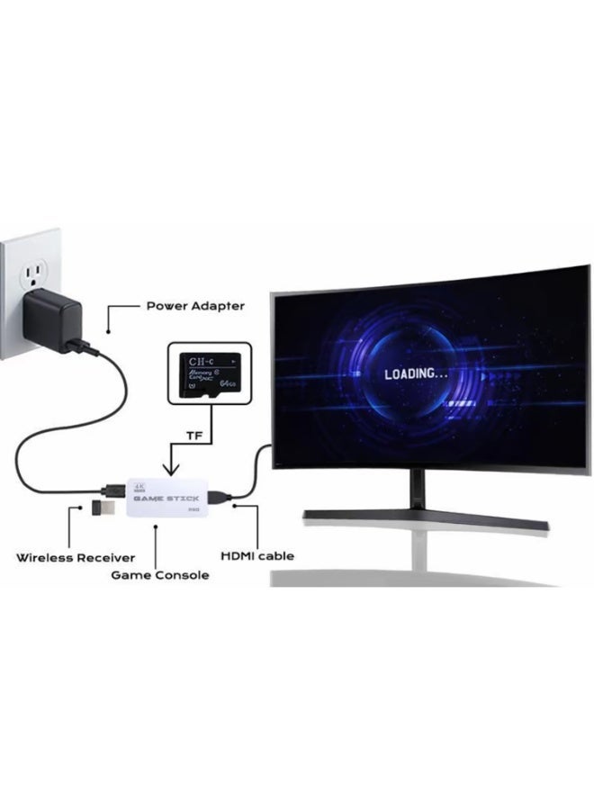 Retro Game Console Stick 4K HD with 40,000+ Classic Video Games, 2.4G Double Wireless Controller Gaming Console with 23 Emulators Plug & Play TV Video Game Stick with 64GB Memory - Image 2