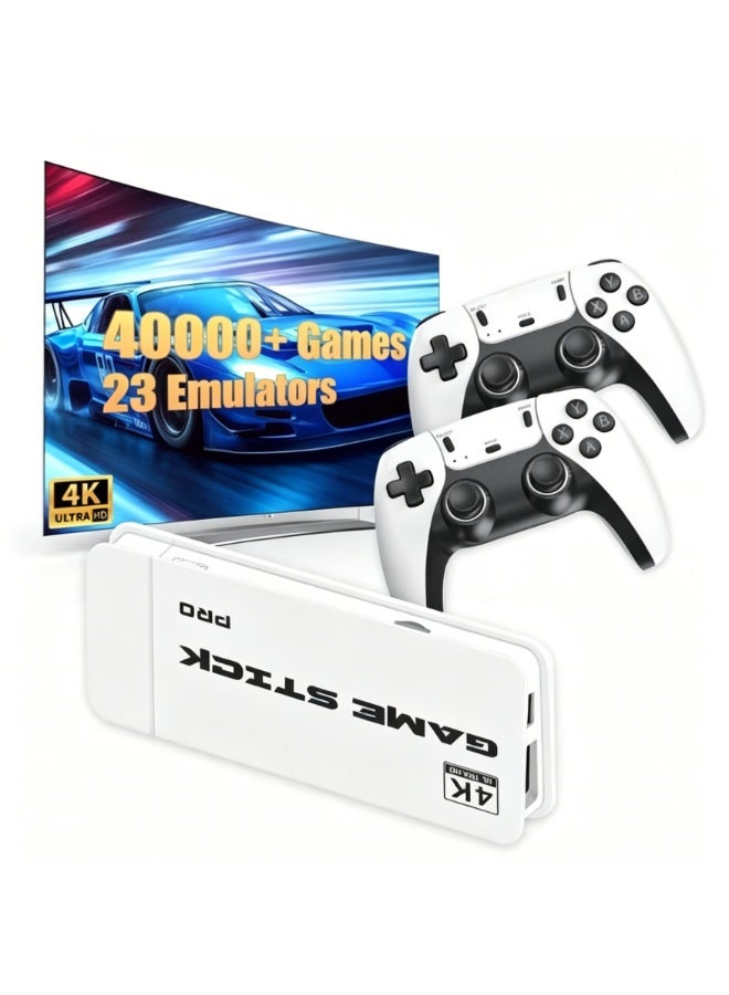 Retro Game Console Stick 4K HD with 40,000+ Classic Video Games, 2.4G Double Wireless Controller Gaming Console with 23 Emulators Plug & Play TV Video Game Stick with 64GB Memory - Image 1
