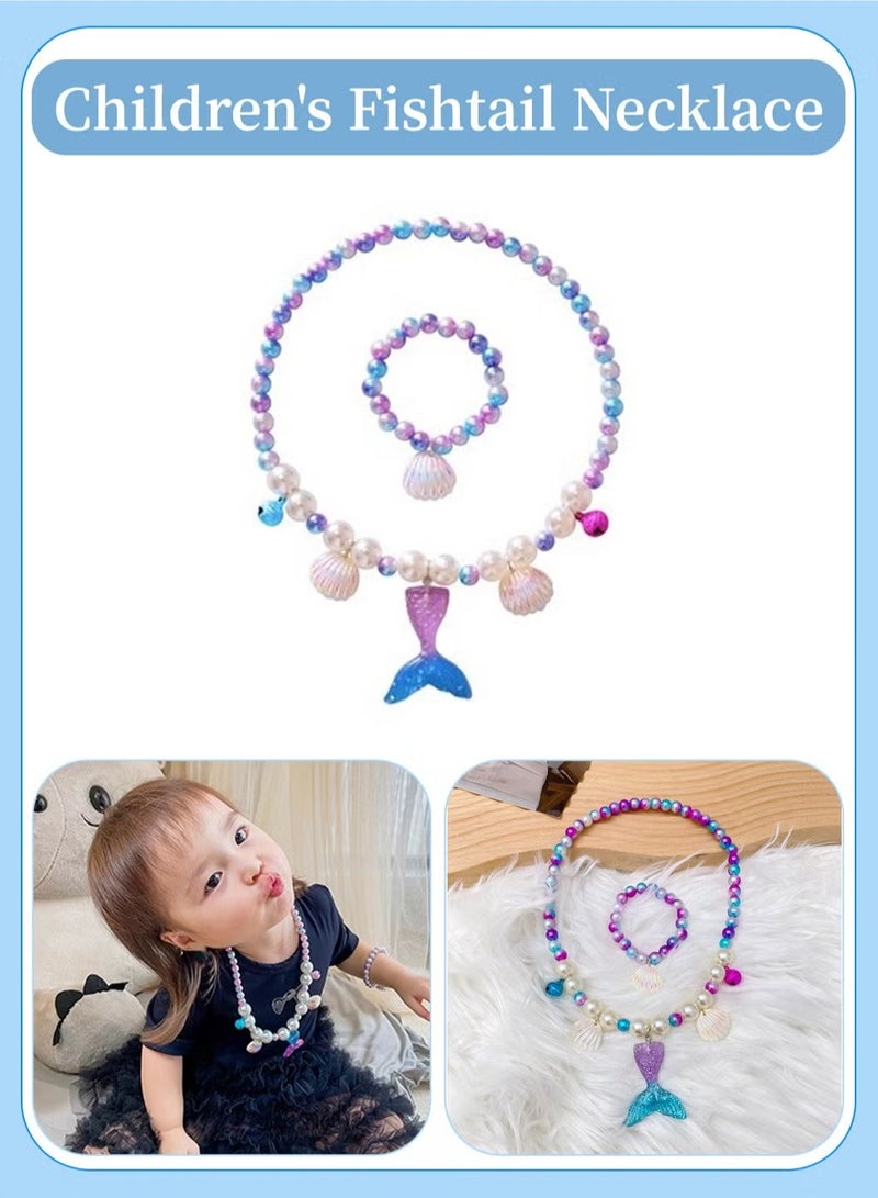 مجموعة ملابس سباحة مكونة من 5 قطع، ذيل حورية البحر للسباحة، ملابس سباحة، بدلة بيكيني، للأطفال من سن 4 إلى 13 عامًا، للفتيات - Image 5