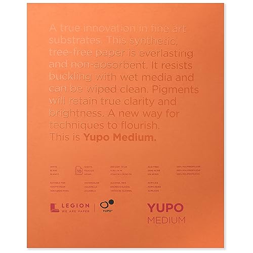 Yupo Synthetic Paper Pad 11 x 14 Bright White 10 Sheets