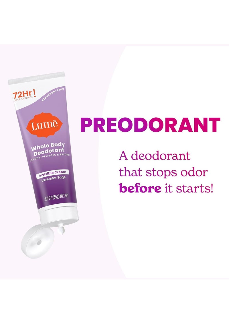 Lume Whole Body Deodorant - Invisible Cream Tube - 72 Hour Odor Control - Aluminum Free, Baking Soda Free, Skin Safe - 3.0 ounce - Image 4